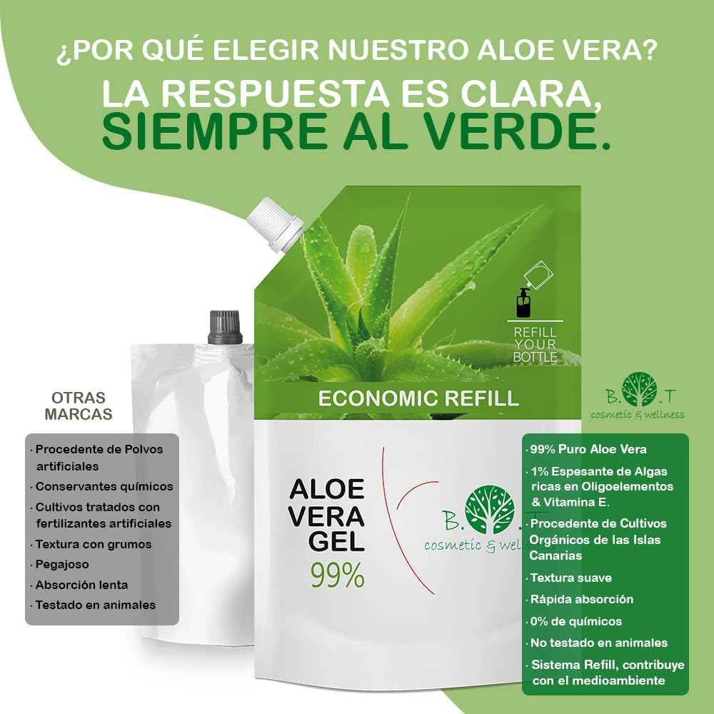 Aloe Vera Puro Gel 100% Natural, Gel Hidratante Piel Y Cabello - Imagen 4