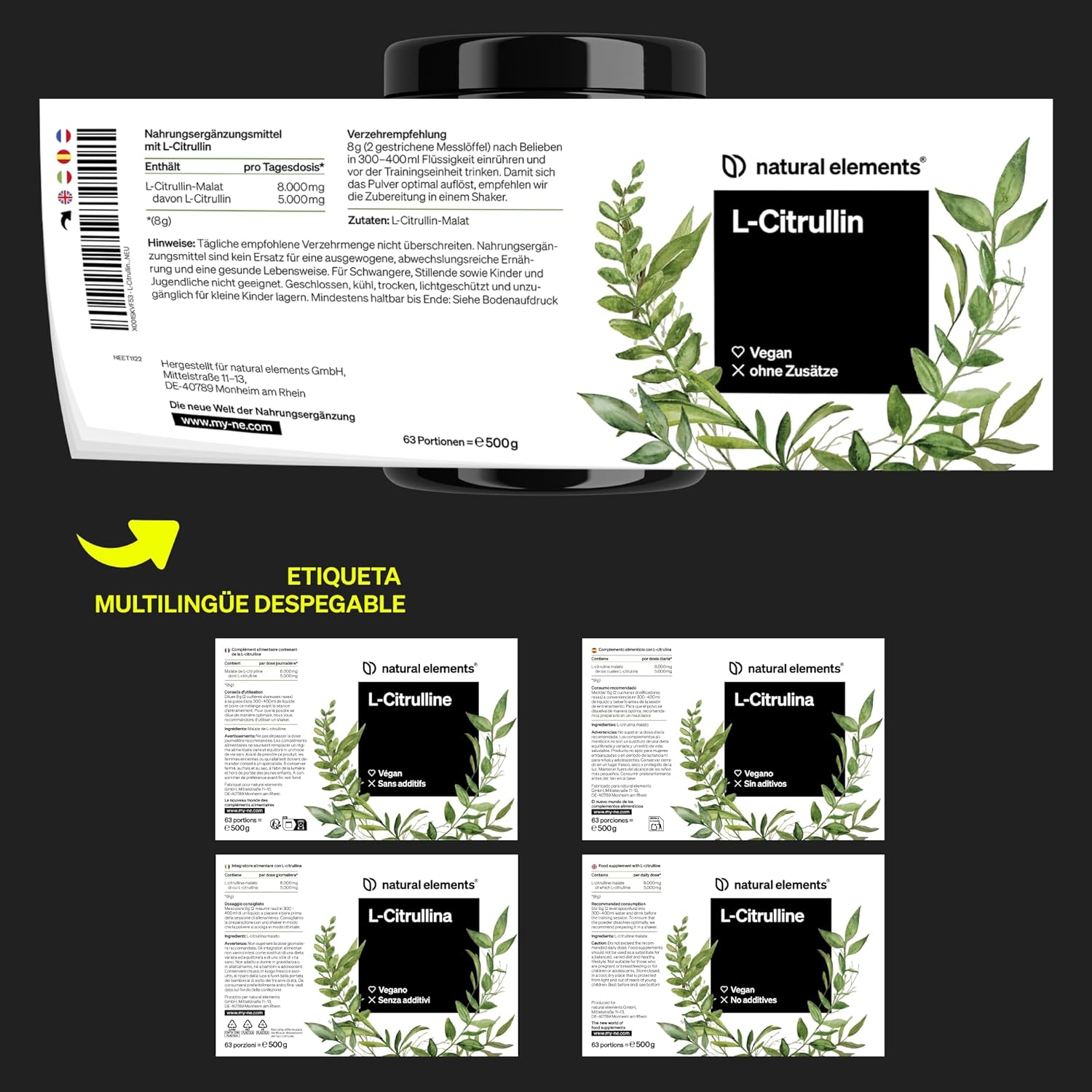 L-Citrulina En Polvo 500G - Alta Dosificación Y Pureza - Imagen 5
