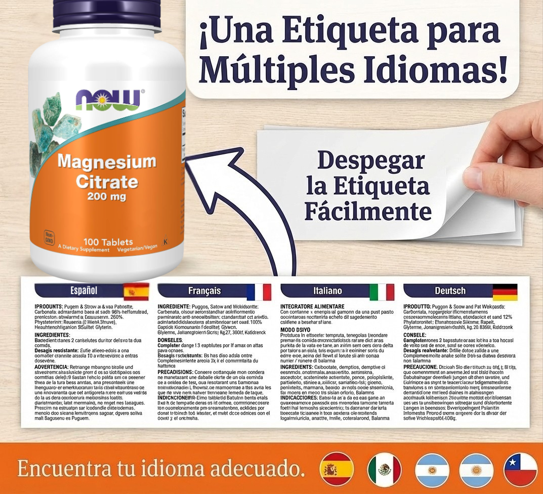 Citrato de Magnesio 200 mg – 250 Comprimidos Veganos | Sin Gluten ni Soja - Imagen 3